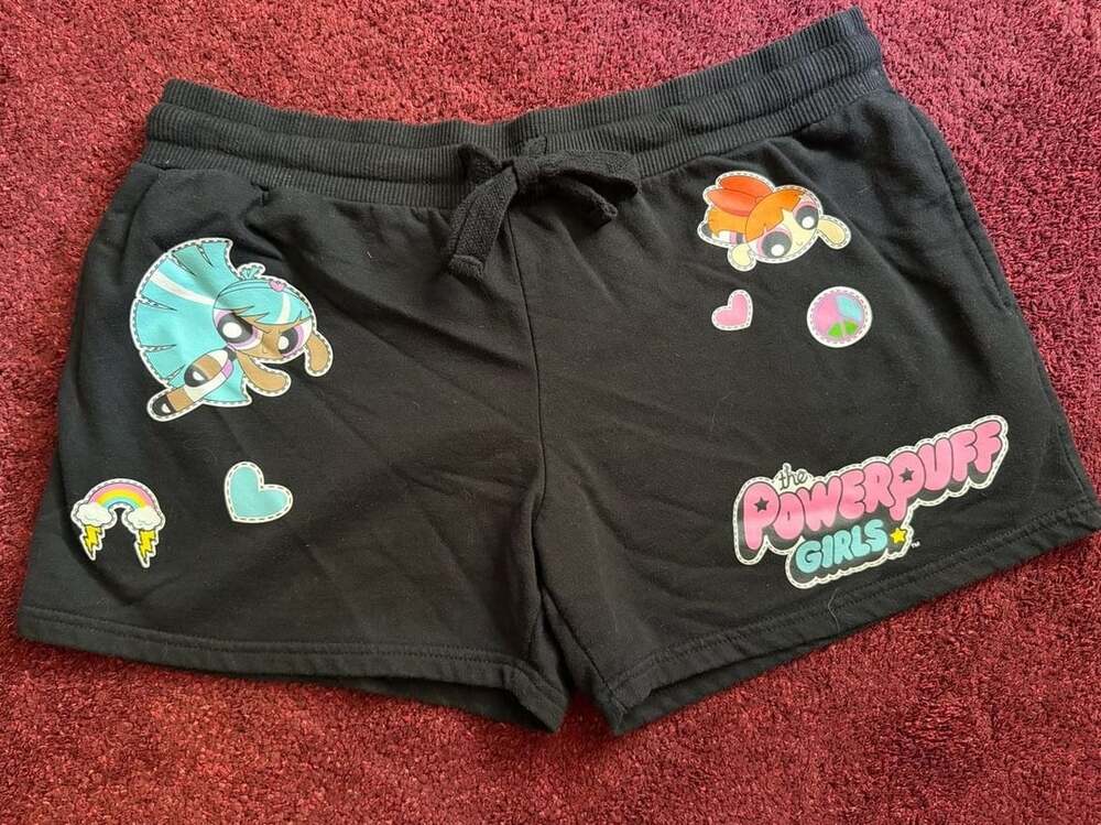 Powerpuff Girls Juniors' Graphic Fleece Shorts, 4” Inseam,